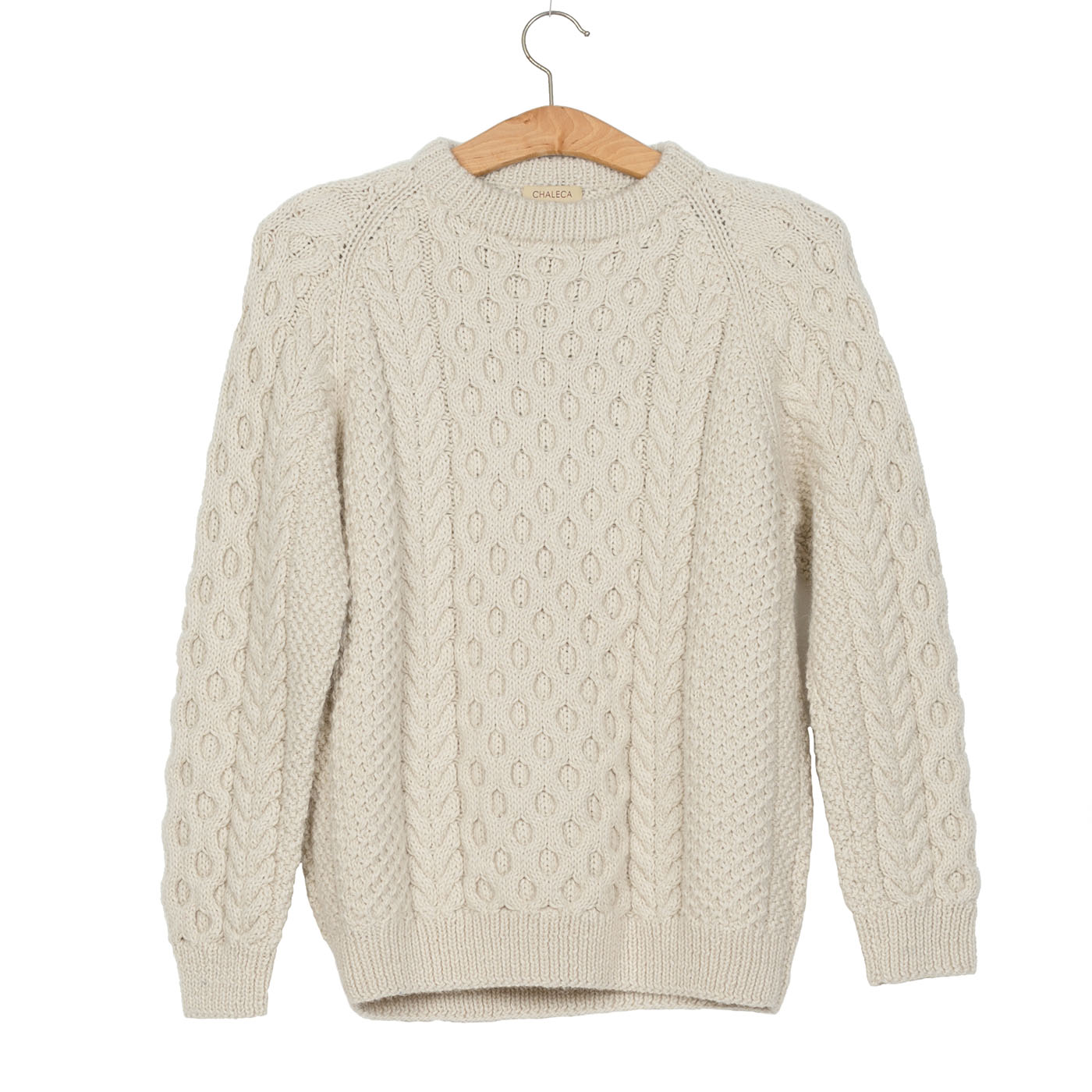 white knitted sweater